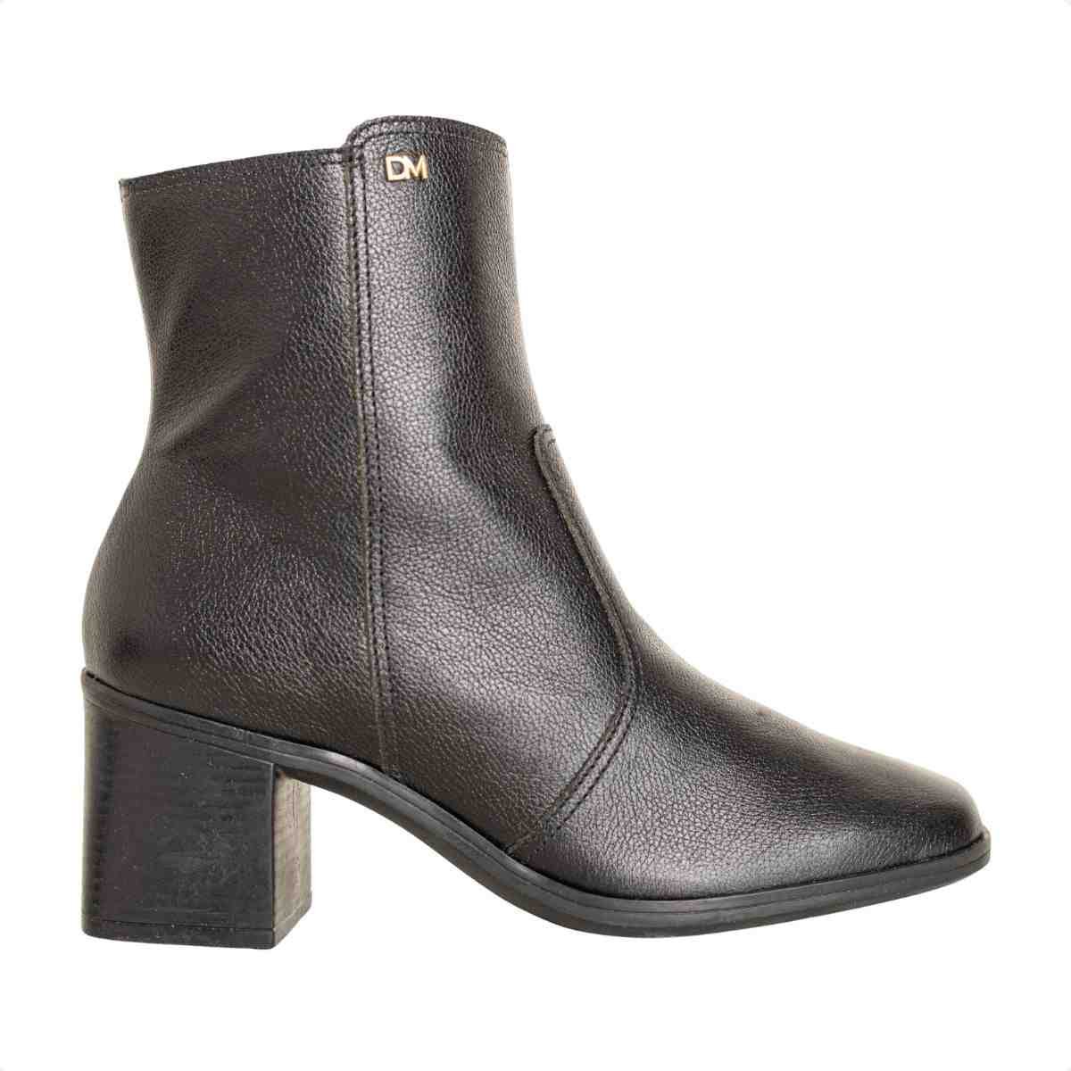 Bota Feminina Dm Com Salto Bloco Médio  Torino Preto