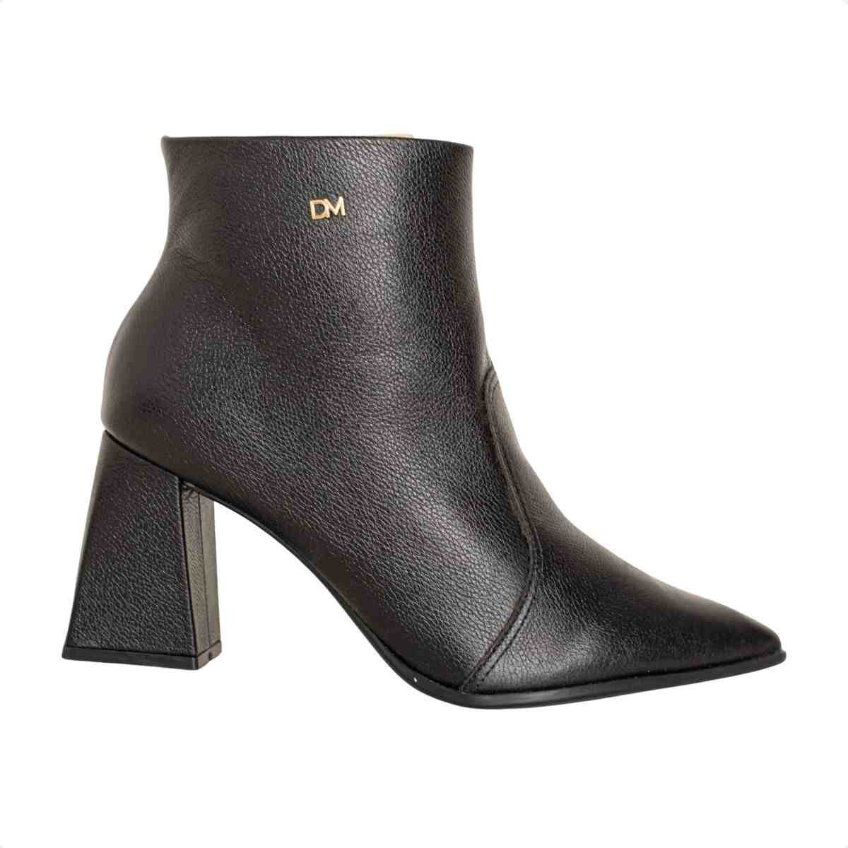 Bota Feminina Dm Com Salto Médio Bloco Torino Preto
