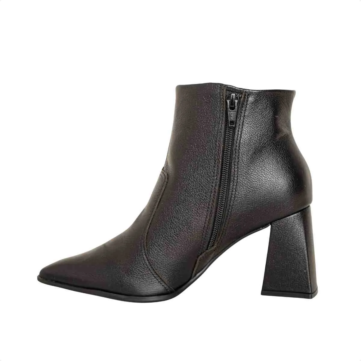 Bota Feminina Dm Com Salto Médio Bloco Torino Preto Preto 5