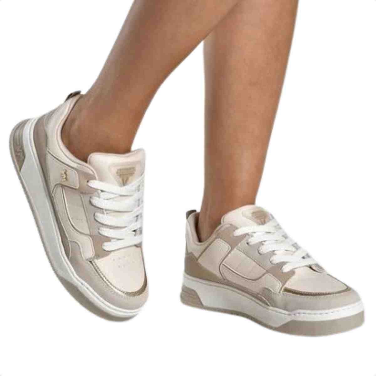 Tênis Casual Feminino Via Marte Street Branco Bege 2