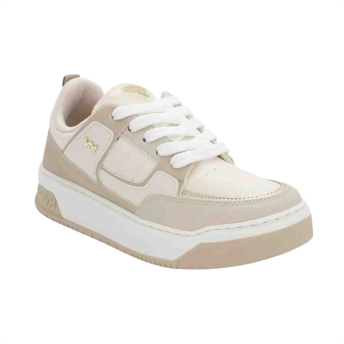 Tênis Casual Feminino Via Marte Street Branco Bege 5