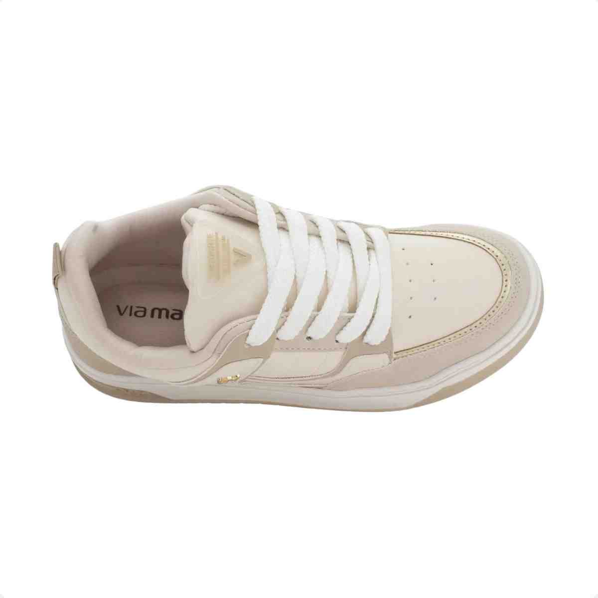 Tênis Casual Feminino Via Marte Street Branco Bege 6