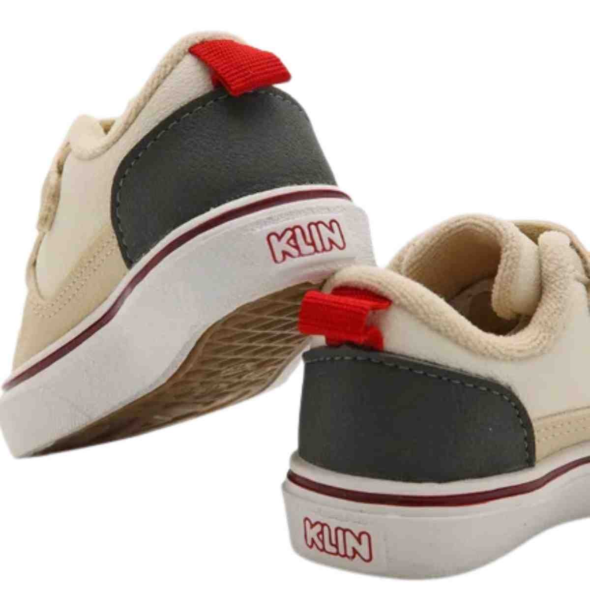 Tênis Casual Infantil Menino Klin Branco Verde Militar Vermelho Bege 4