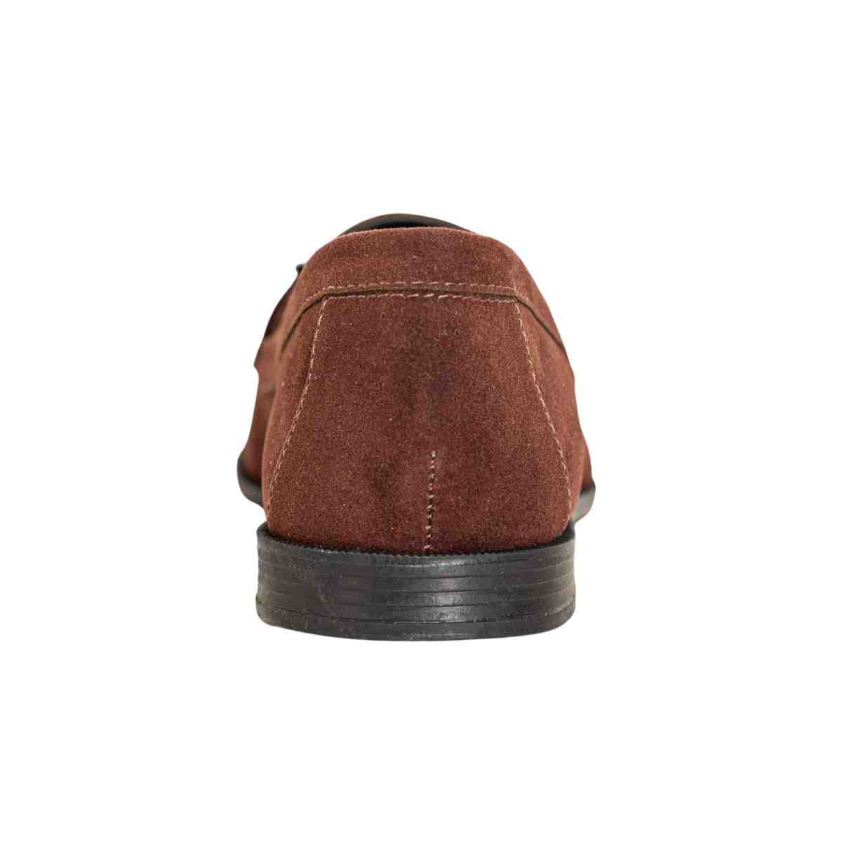Mocassim Feminino Dm Em Camurça Com Aplique Dourado Terra Marrom 4
