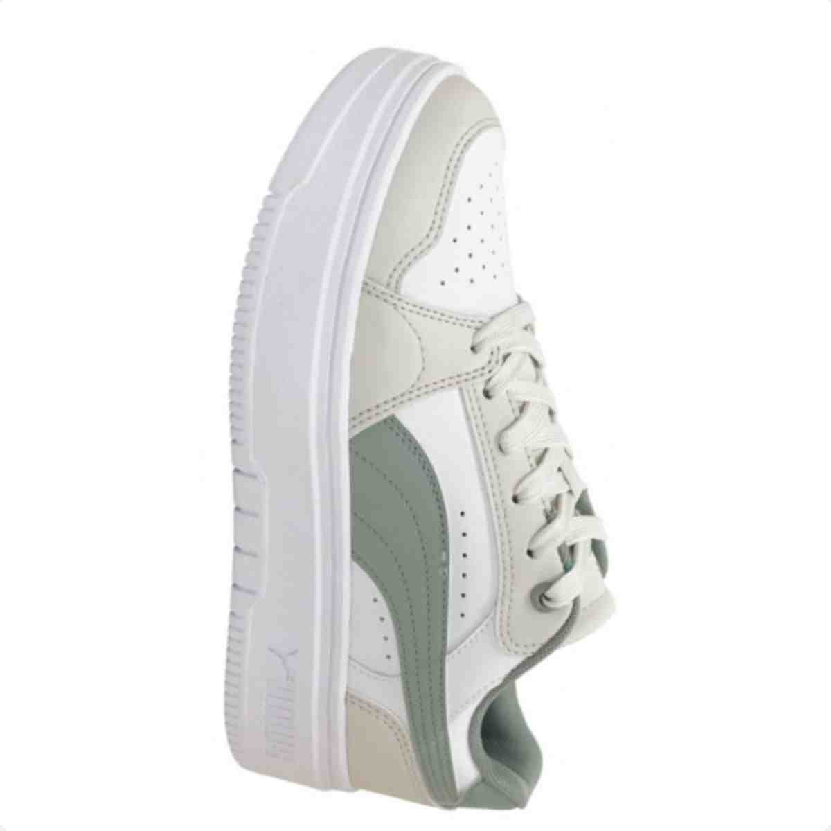 Tênis Casual Feminino Puma Rebound Me Low Branco Branco/Verde 6