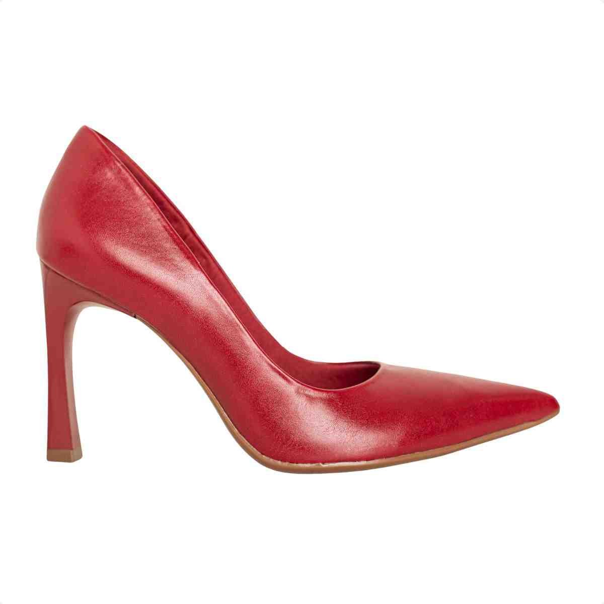 Scarpin Feminino Dm Salto Alto Vermelho Scarlet