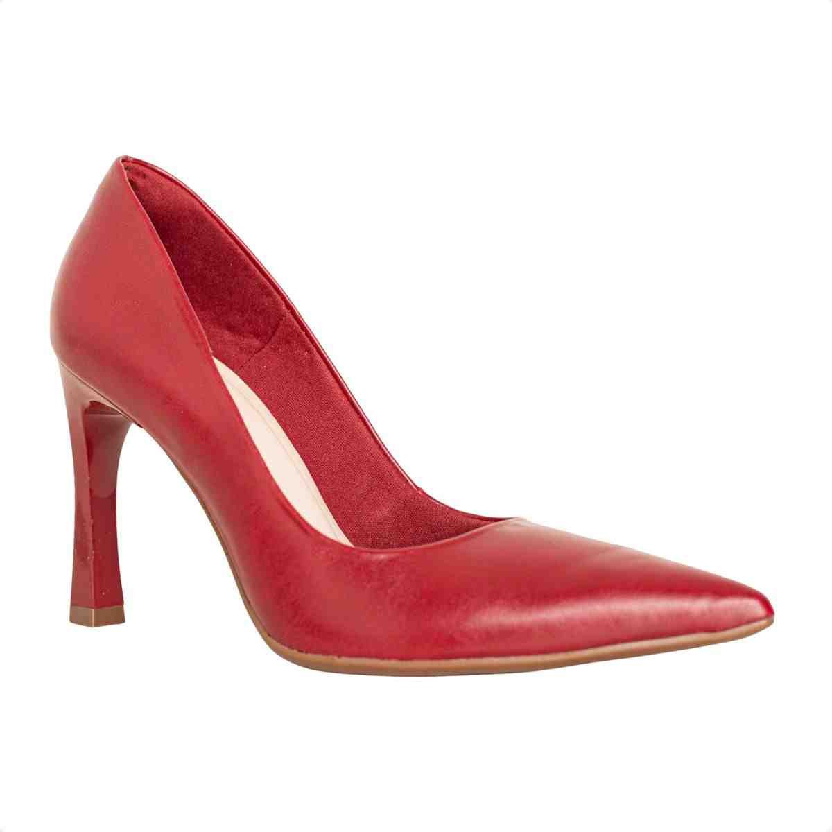 Scarpin Feminino Dm Salto Alto Vermelho Scarlet Vermelho 2