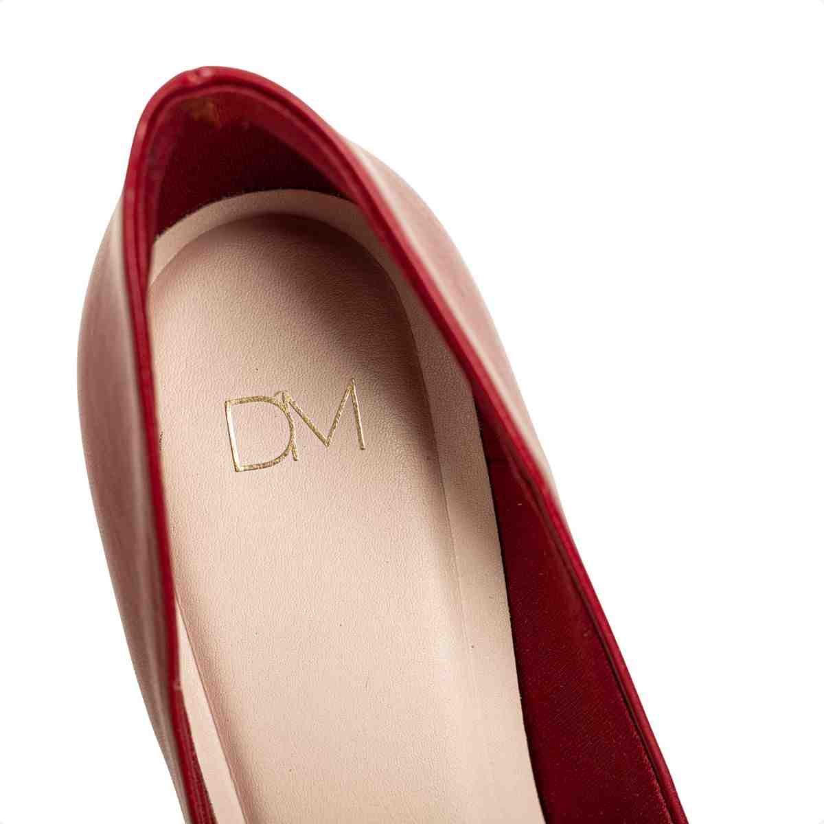Scarpin Feminino Dm Salto Alto Vermelho Scarlet Vermelho 3