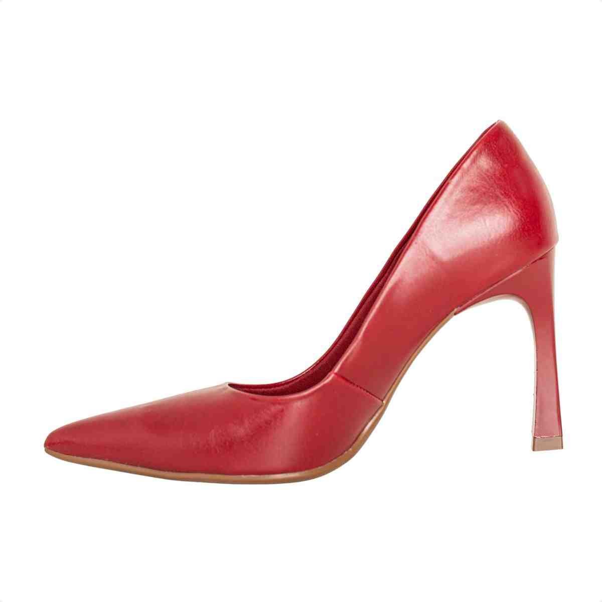 Scarpin Feminino Dm Salto Alto Vermelho Scarlet Vermelho 5