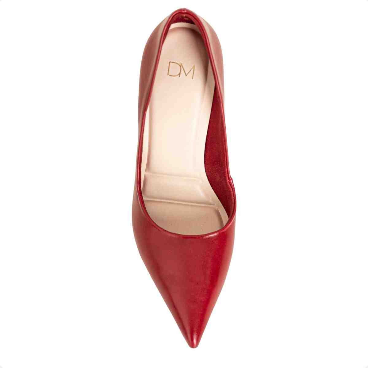 Scarpin Feminino Dm Salto Alto Vermelho Scarlet Vermelho 6