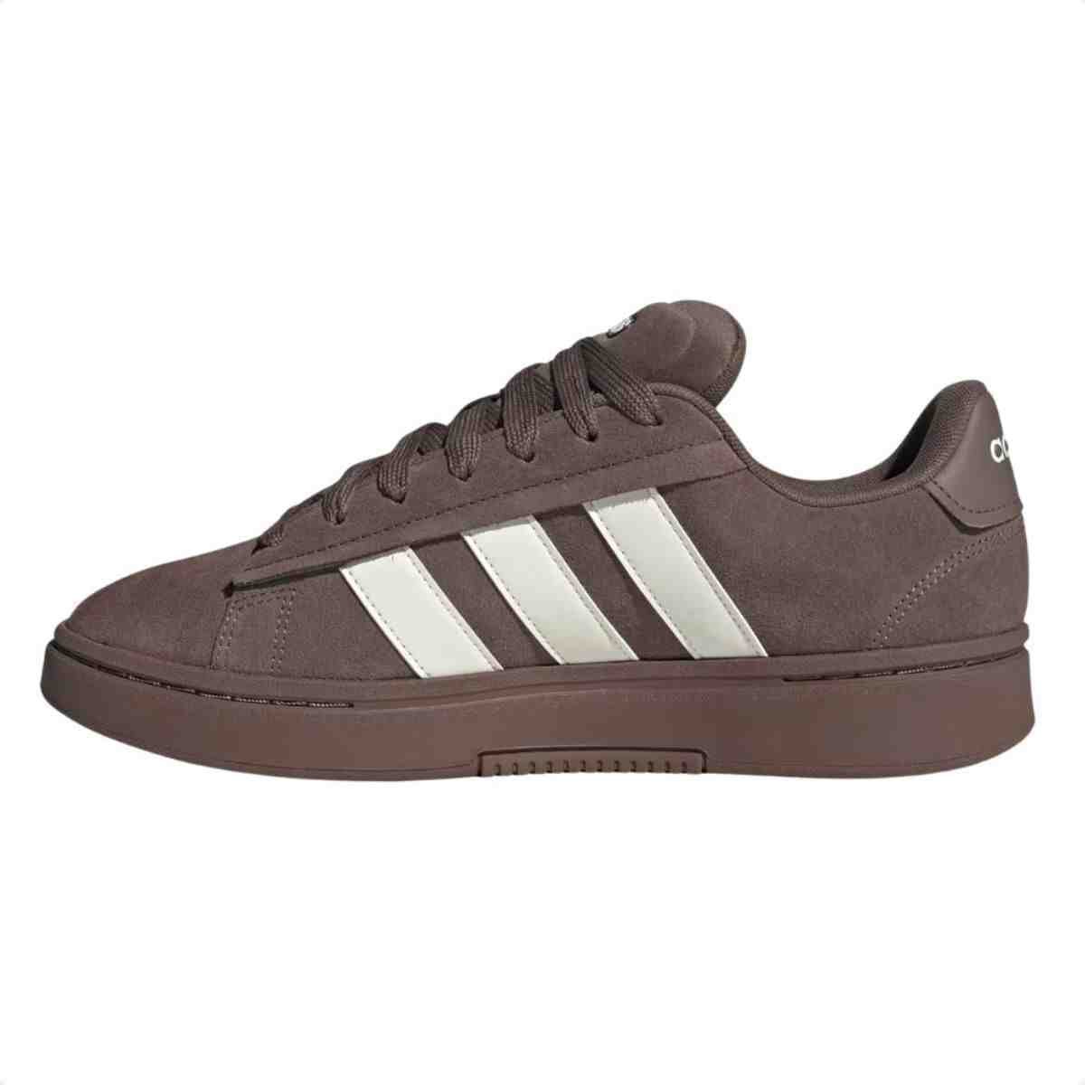 Tênis Masculino Adidas Grand Court Alpha Earth Strata Off White Marrom 4