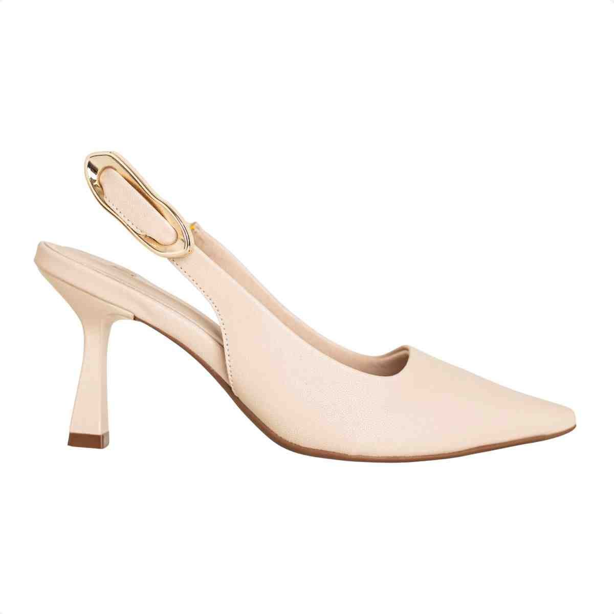 Slingback Feminino Dm Salto Médio Aveia