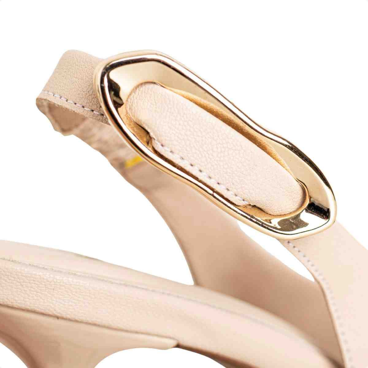 Slingback Feminino Dm Salto Médio Aveia Bege 3