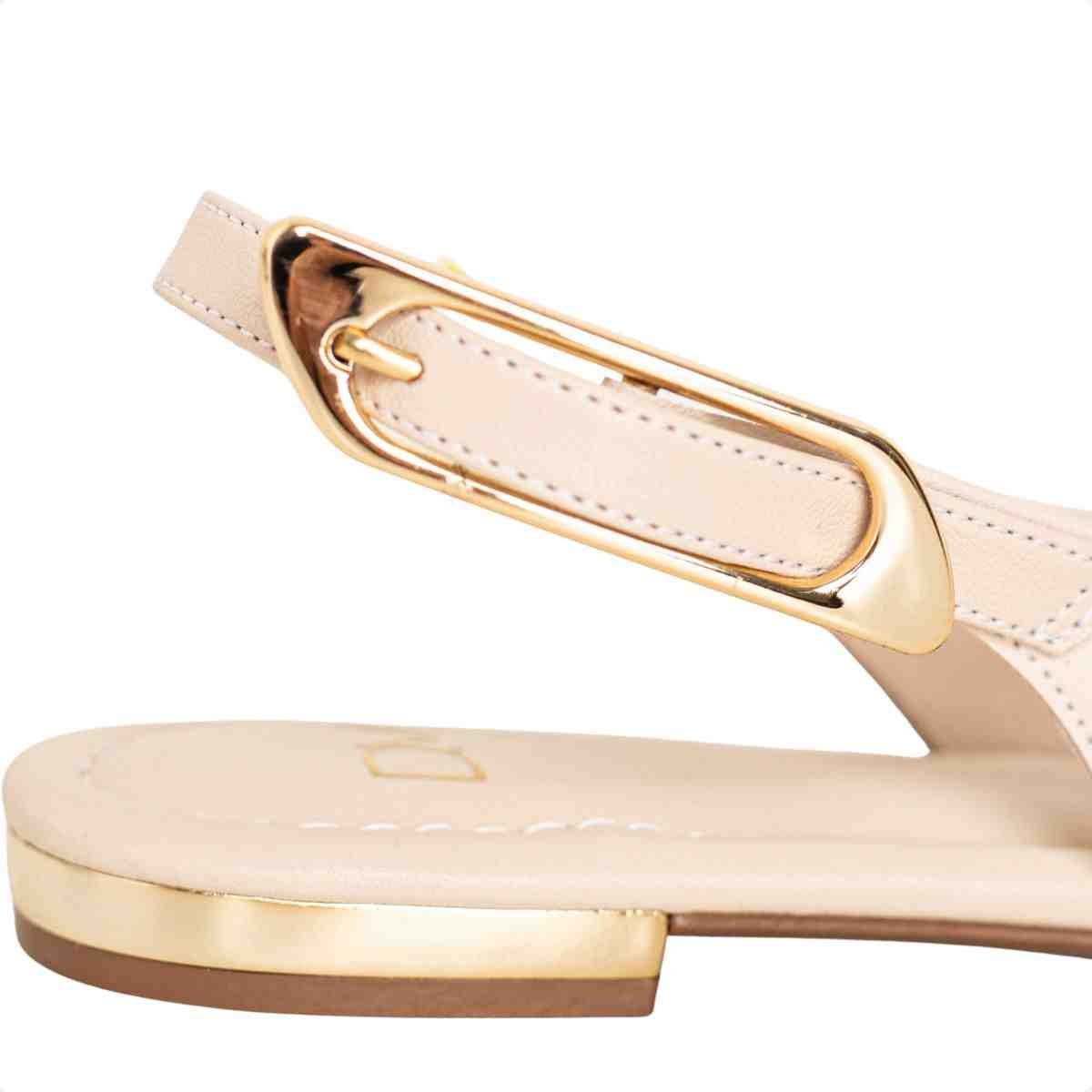 Slingback Feminino Dm Salto Baixo Nude Aveia Bege 3