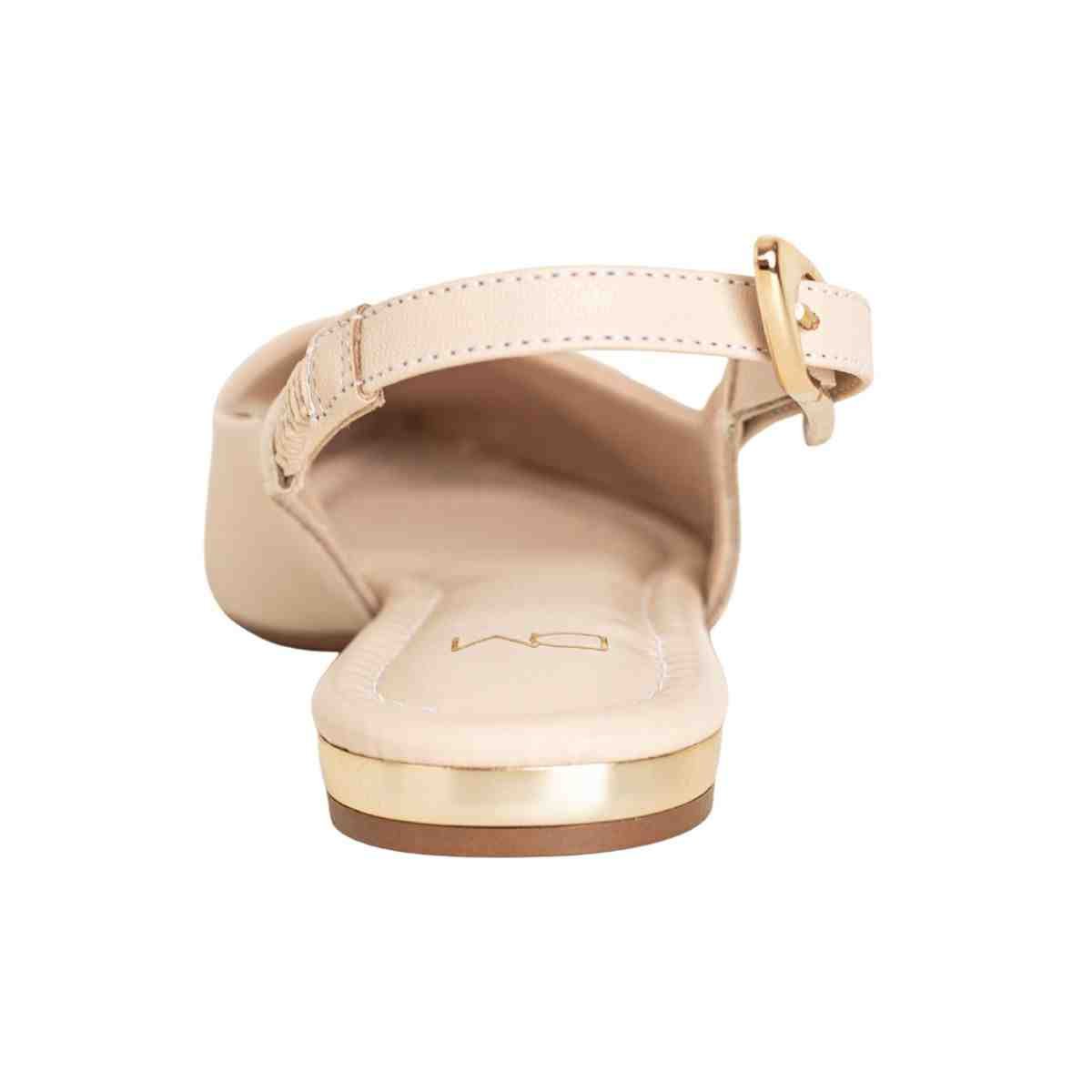 Slingback Feminino Dm Salto Baixo Nude Aveia Bege 4