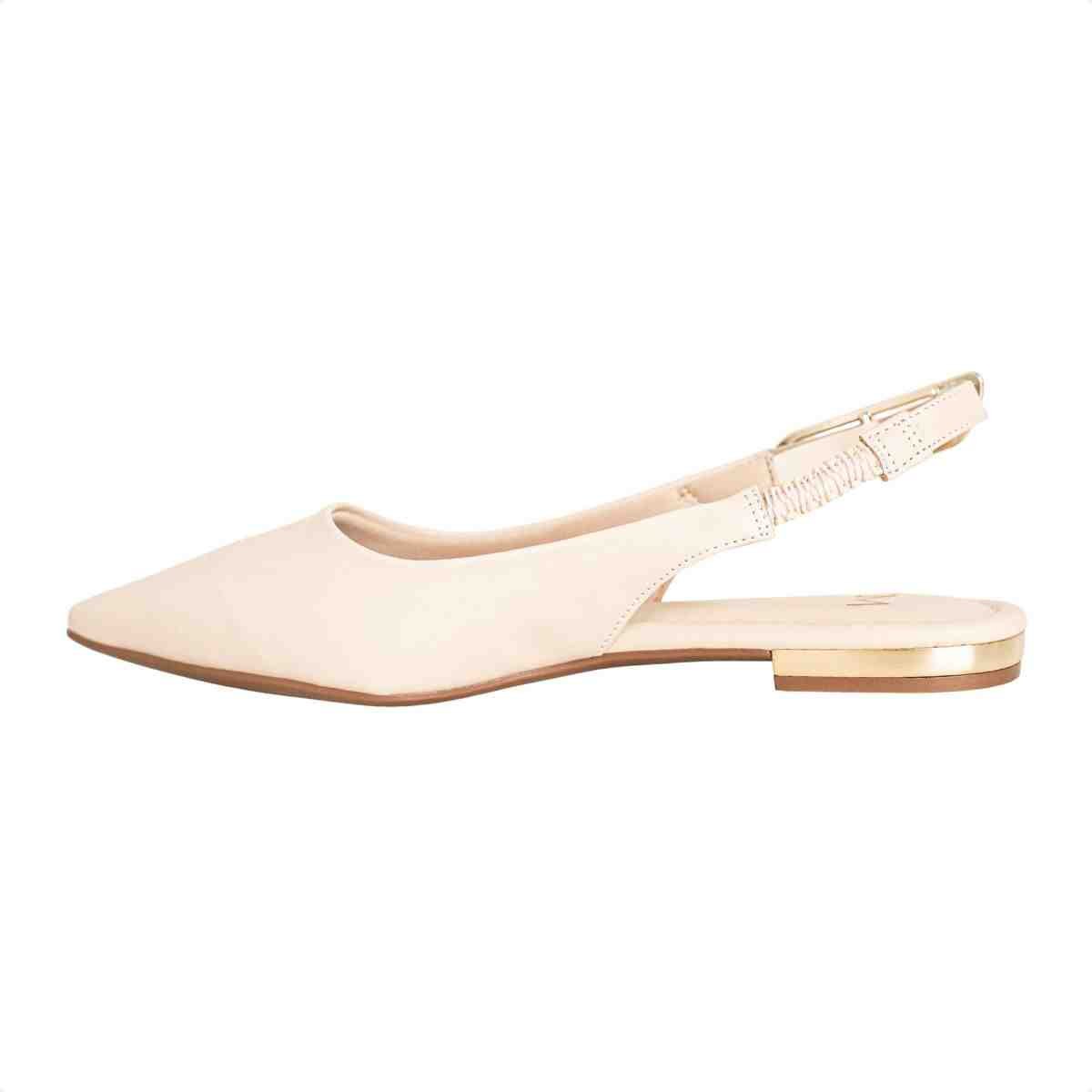 Slingback Feminino Dm Salto Baixo Nude Aveia Bege 5