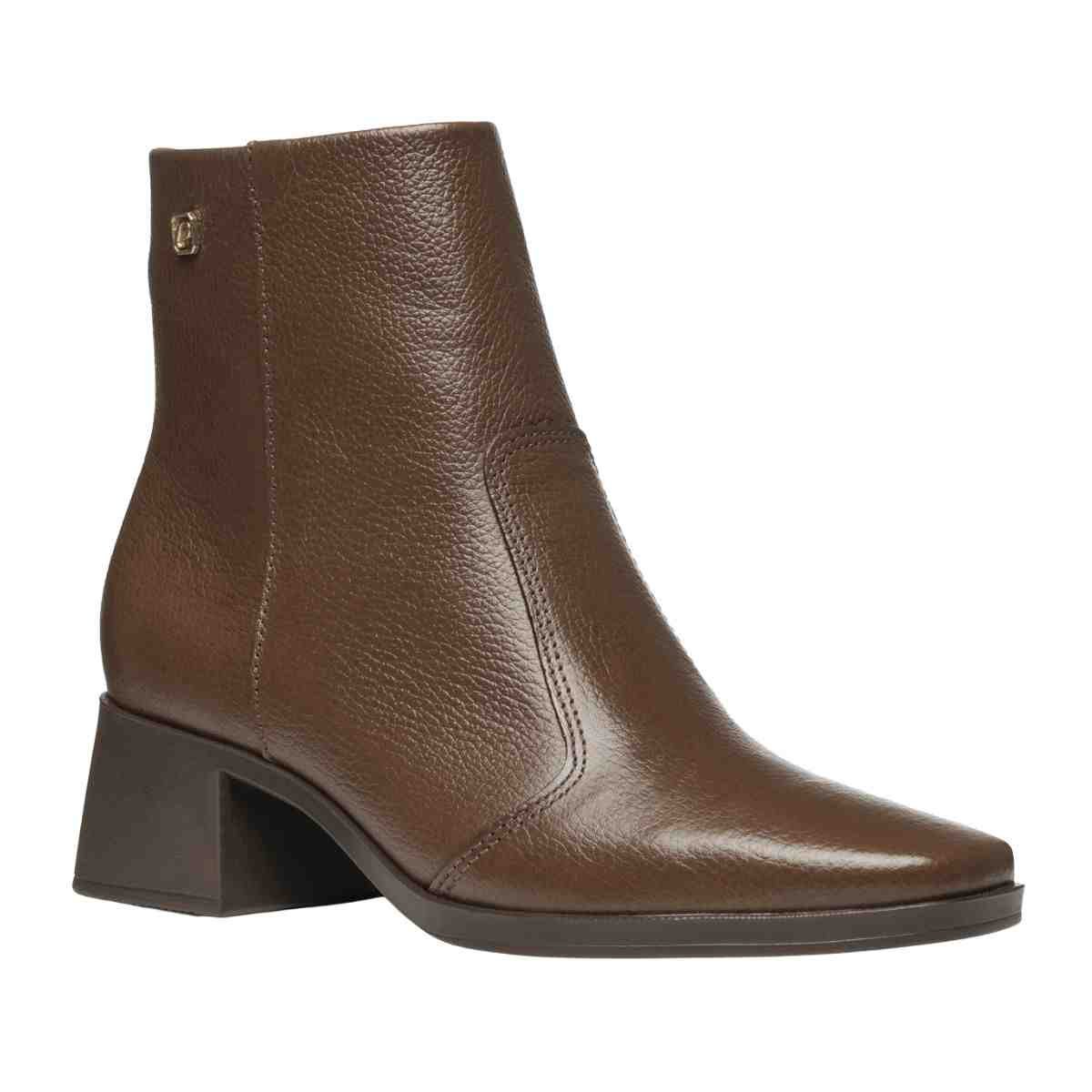 Bota Feminina Cano Médio Pegada Marrom Marrom 2