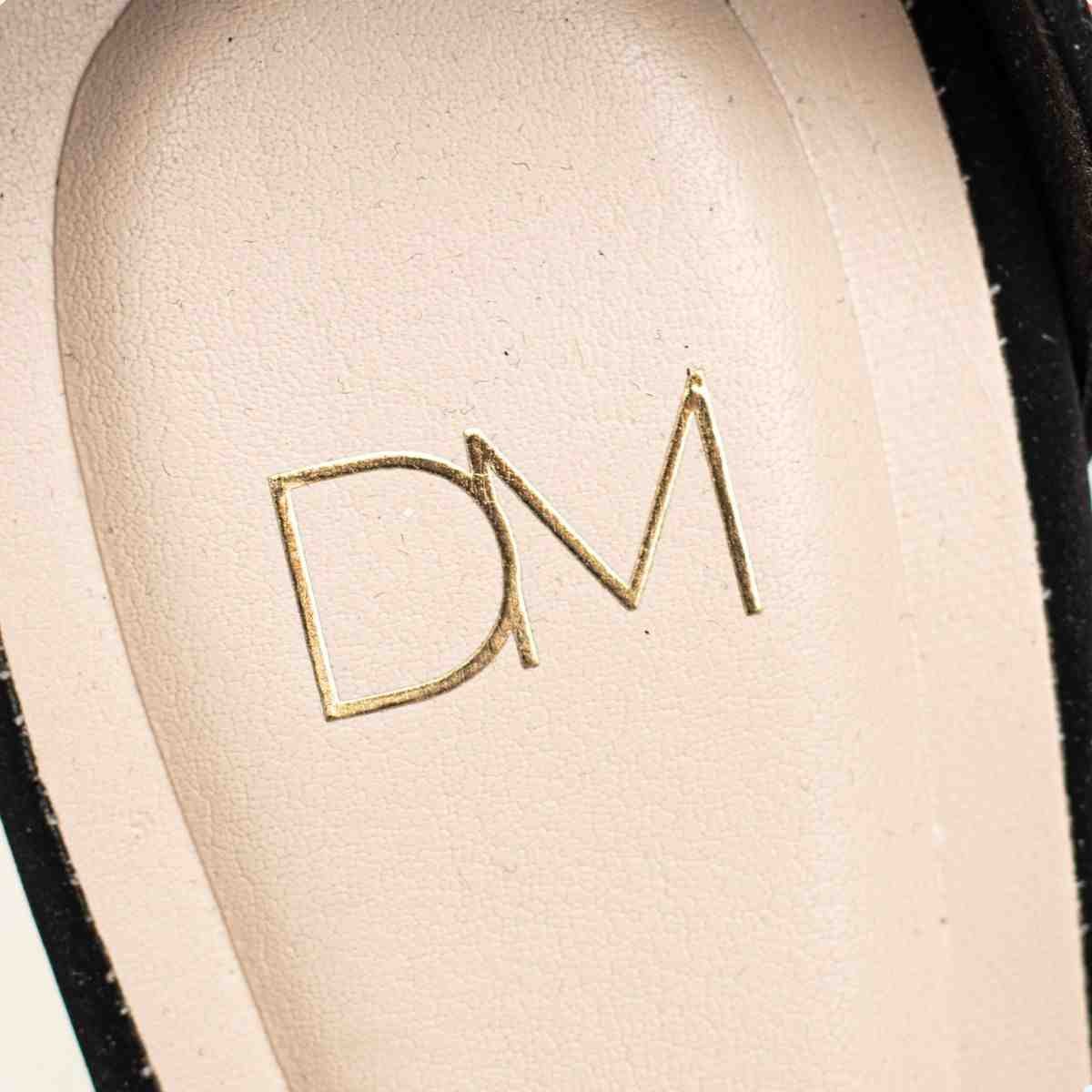 Scarpin Feminino Dm Bicolor Salto Bloco Nude E Preto Preto/Bege 7