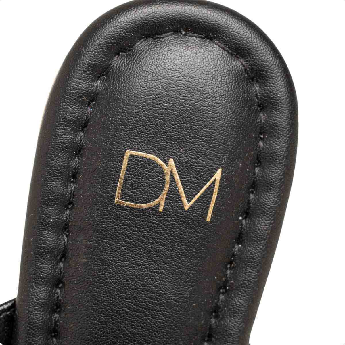 Slingback Feminino Dm Salto Baixo Com Fivela Preto Preto 7