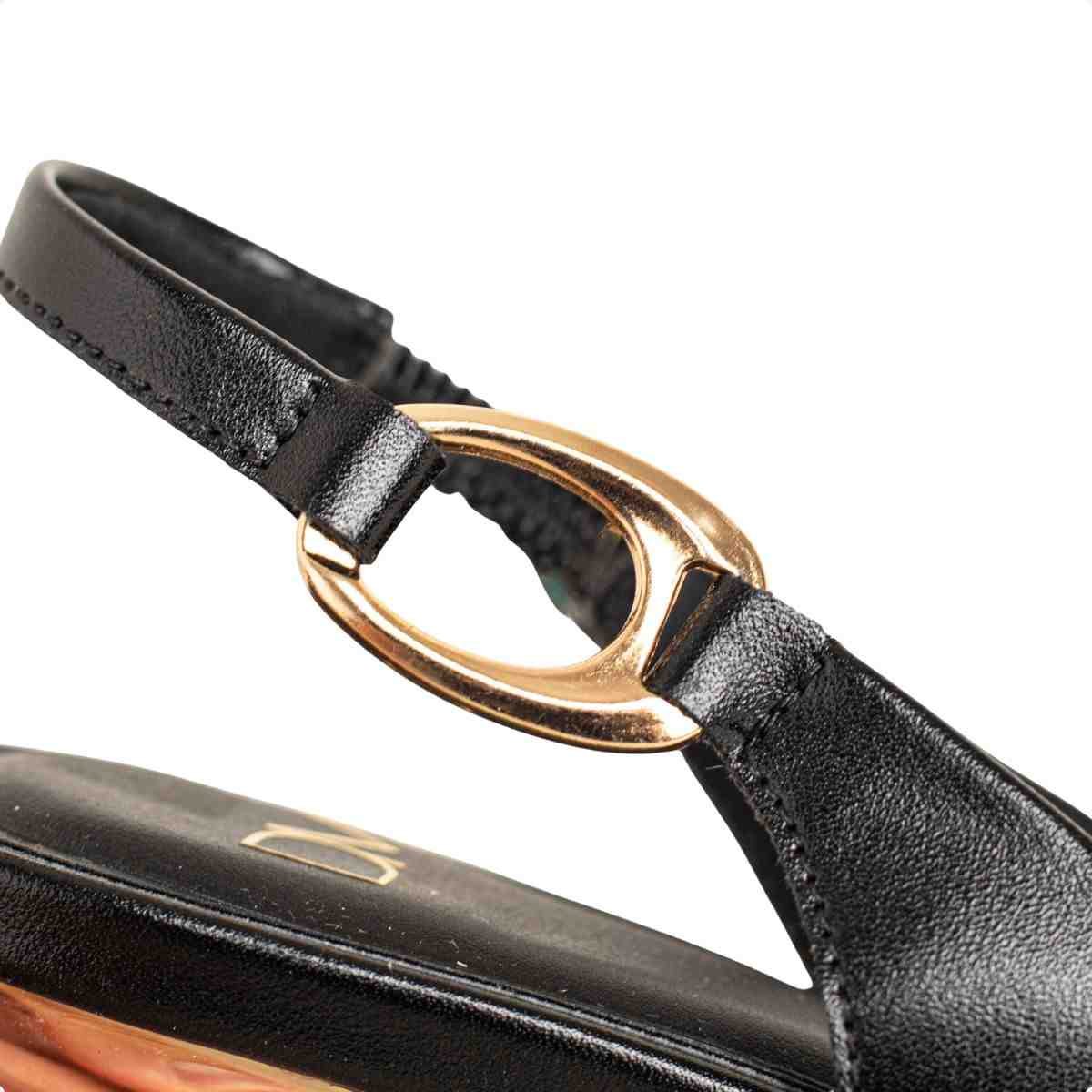 Slingback Feminino Dm Salto Médio Taça Preto Preto 3