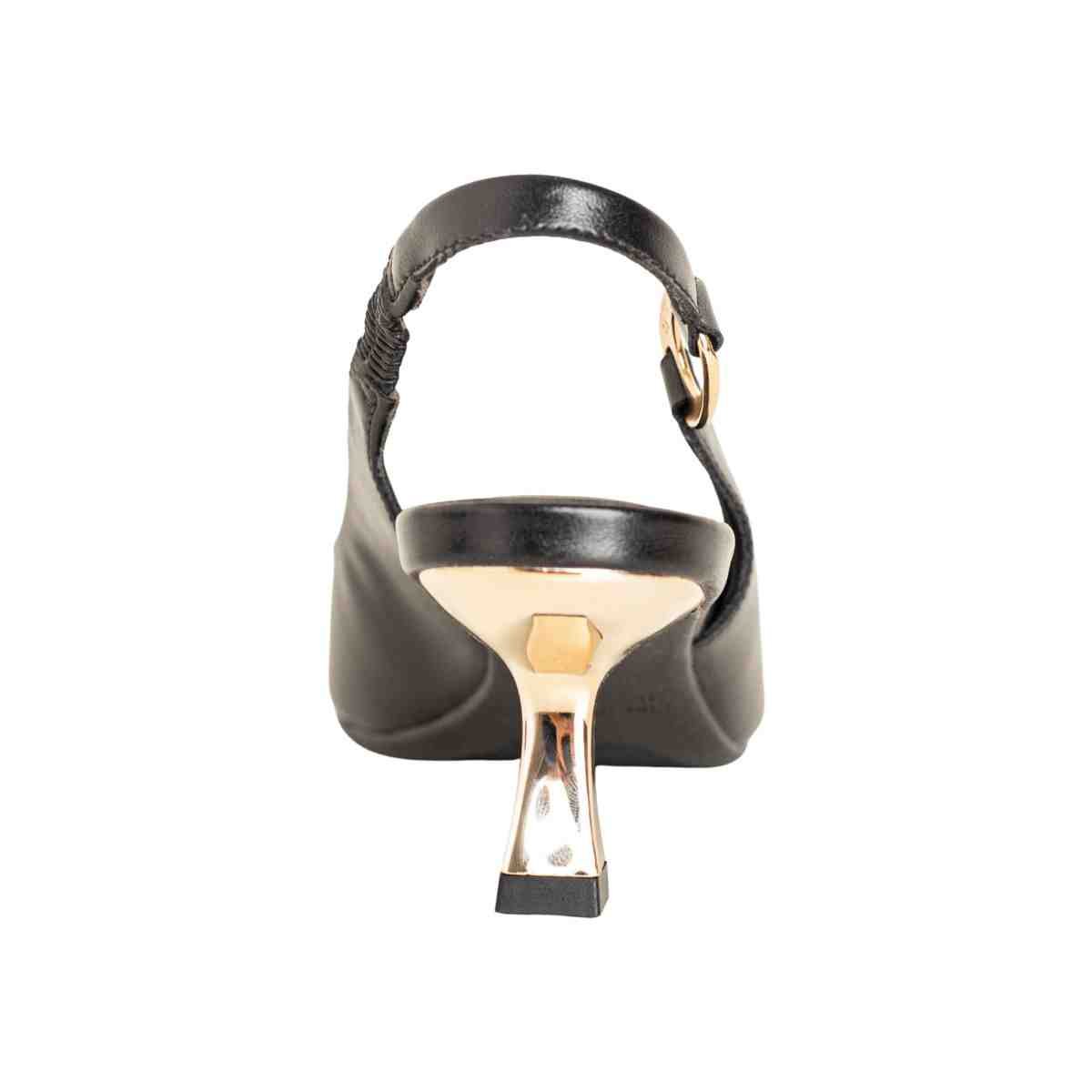 Slingback Feminino Dm Salto Médio Taça Preto Preto 4