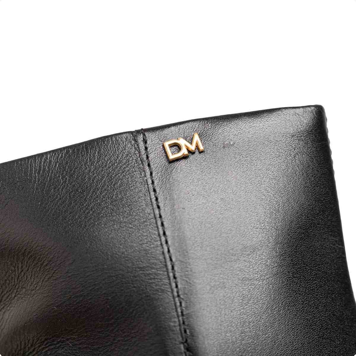 Bota Feminina Dm Cano Médio Veneto Preto Com Salto Fino Preto 3