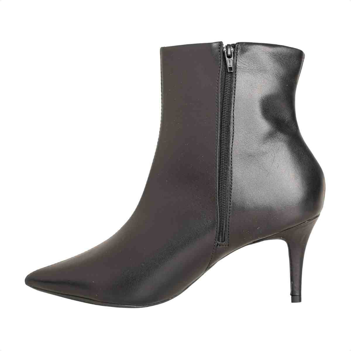 Bota Feminina Dm Cano Médio Veneto Preto Com Salto Fino Preto 5