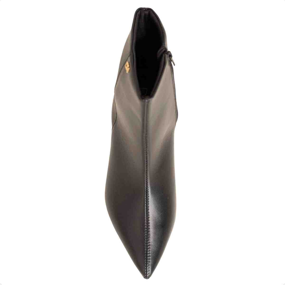 Bota Feminina Dm Cano Médio Veneto Preto Com Salto Fino Preto 6