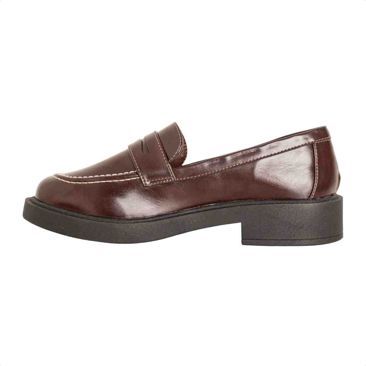 Mocassim Feminino Dm Com Salto Médio Madrid Rocha Marrom 5