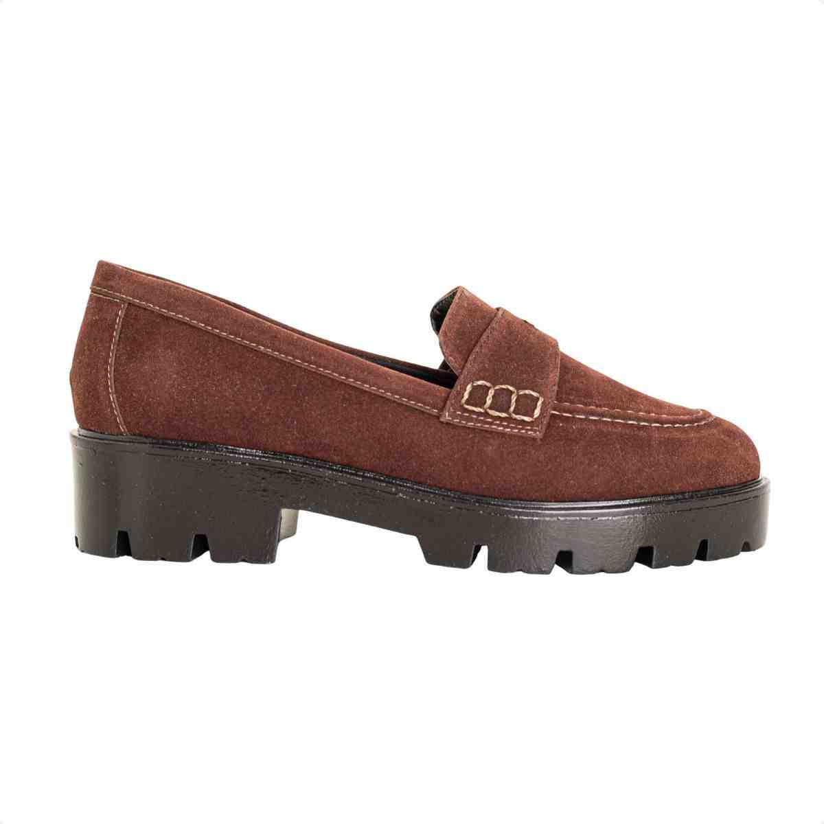 Mocassim Feminino Dm Camurça Tratorado Terra