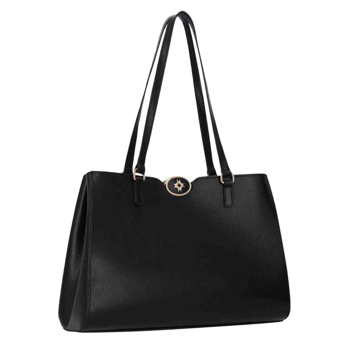 Bolsa Feminina Diana Shopping Grande Luz Da Lua Atacama Preta Preto 3