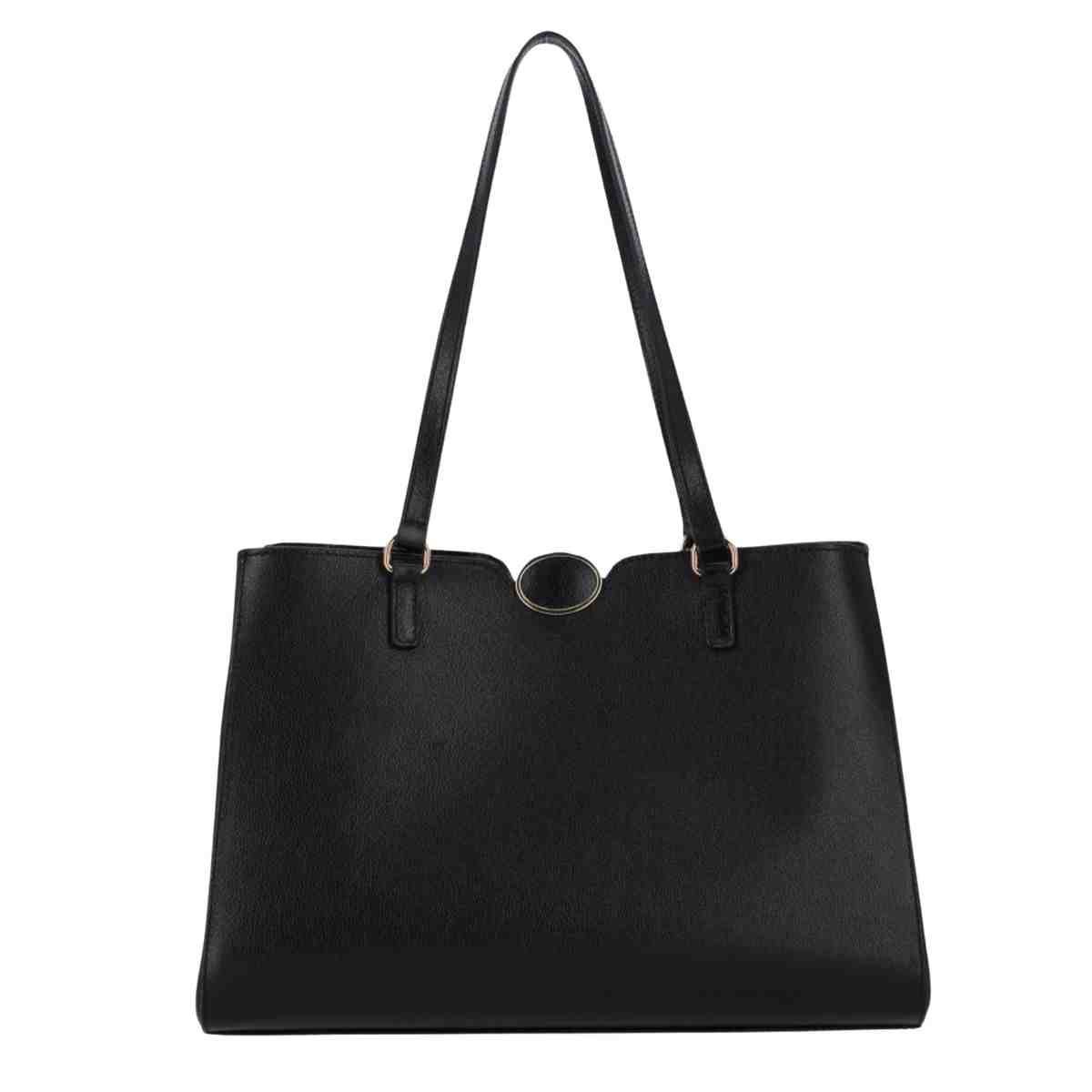 Bolsa Feminina Diana Shopping Grande Luz Da Lua Atacama Preta Preto 5