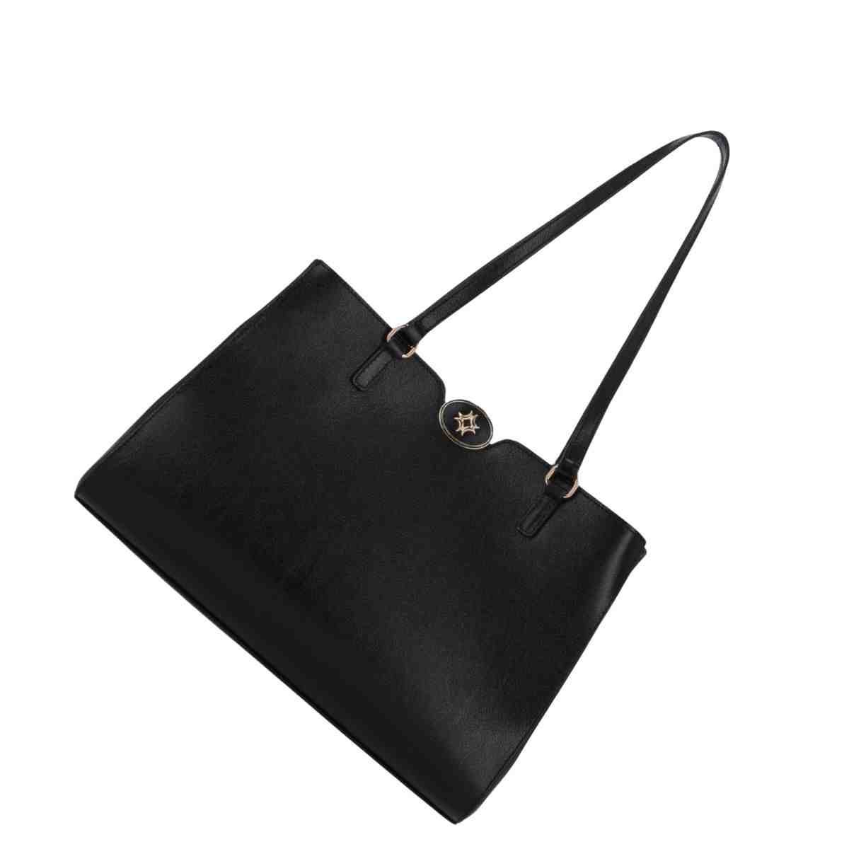 Bolsa Feminina Diana Shopping Grande Luz Da Lua Atacama Preta Preto 6