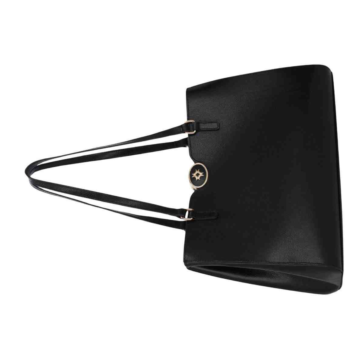 Bolsa Feminina Diana Shopping Grande Luz Da Lua Atacama Preta Preto 7