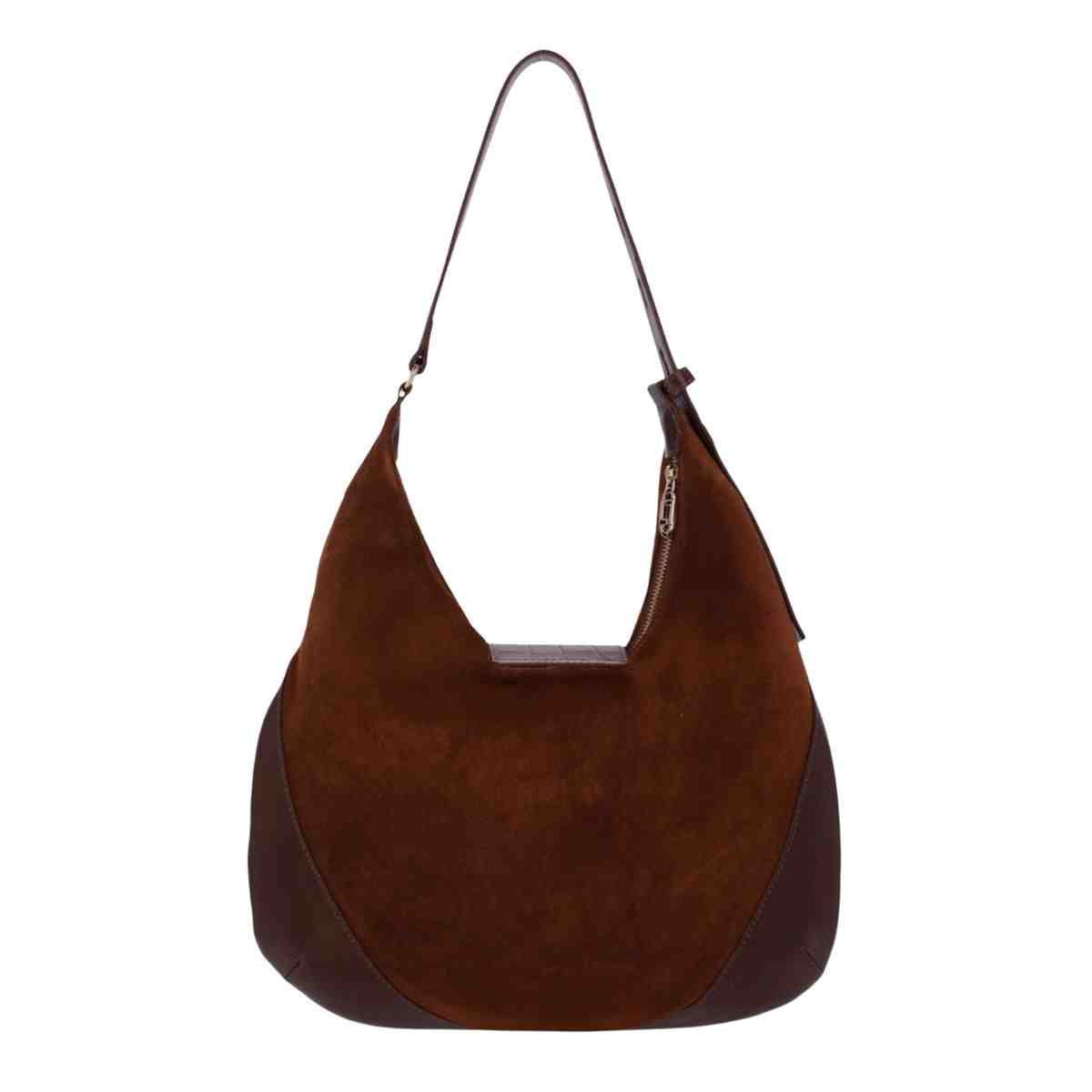 Bolsa Feminina Hobo Grande Luz Da Lua Camurça Trufa Marrom 5
