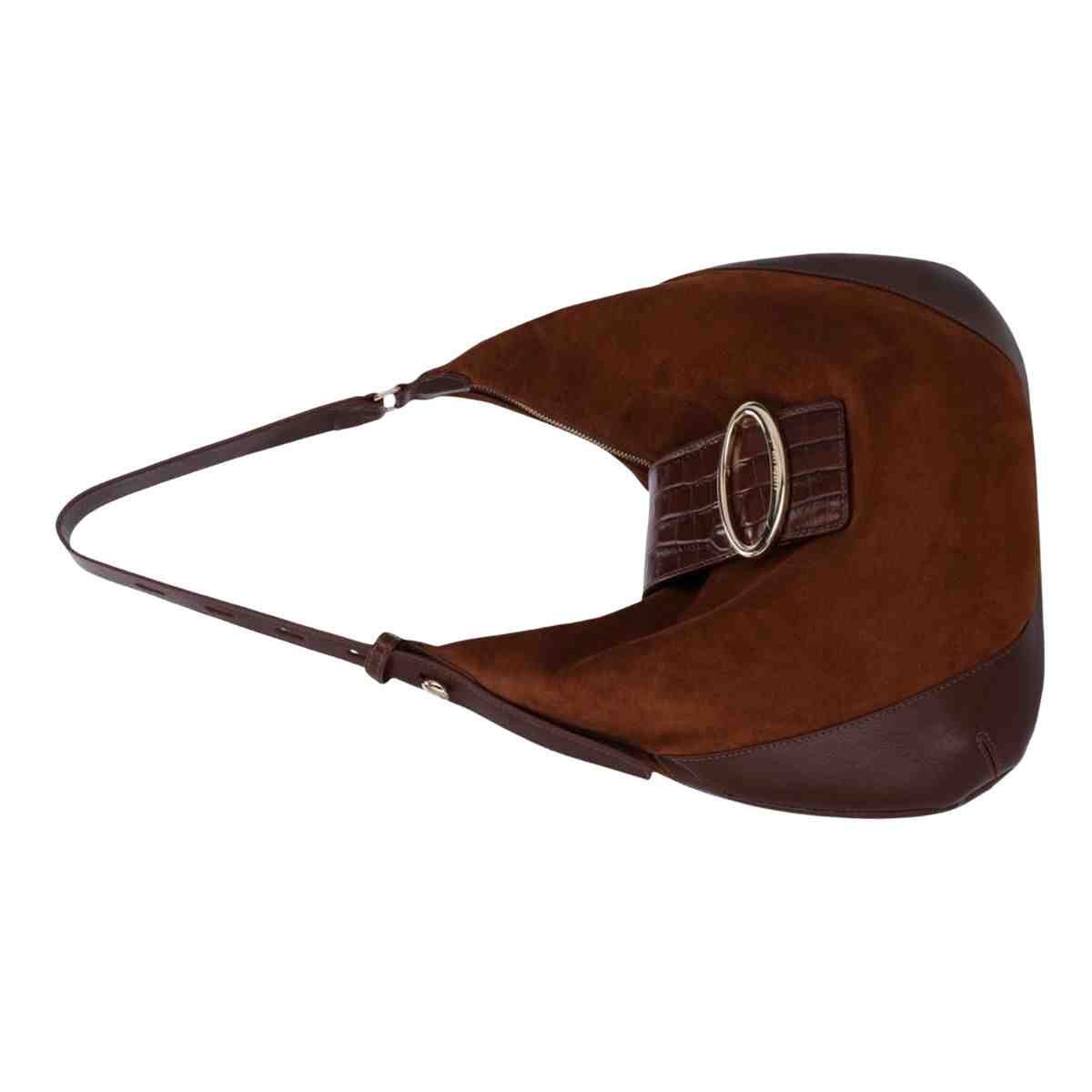 Bolsa Feminina Hobo Grande Luz Da Lua Camurça Trufa Marrom 7