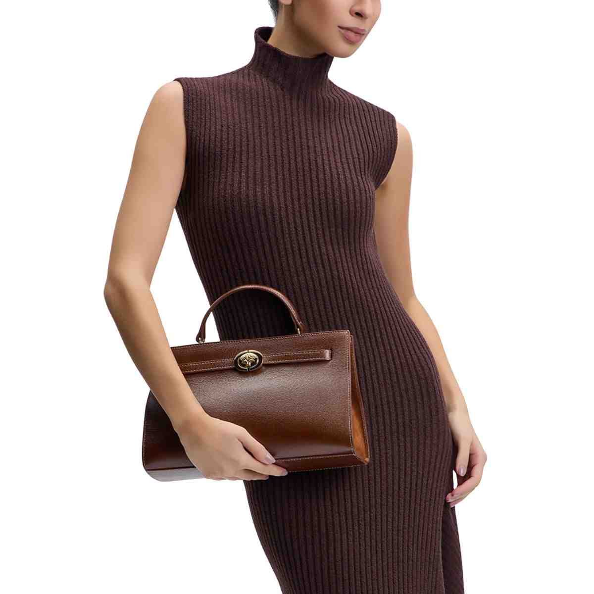 Bolsa Feminina Tote Média Luz Da Lua Atacama Trufa Marrom 2