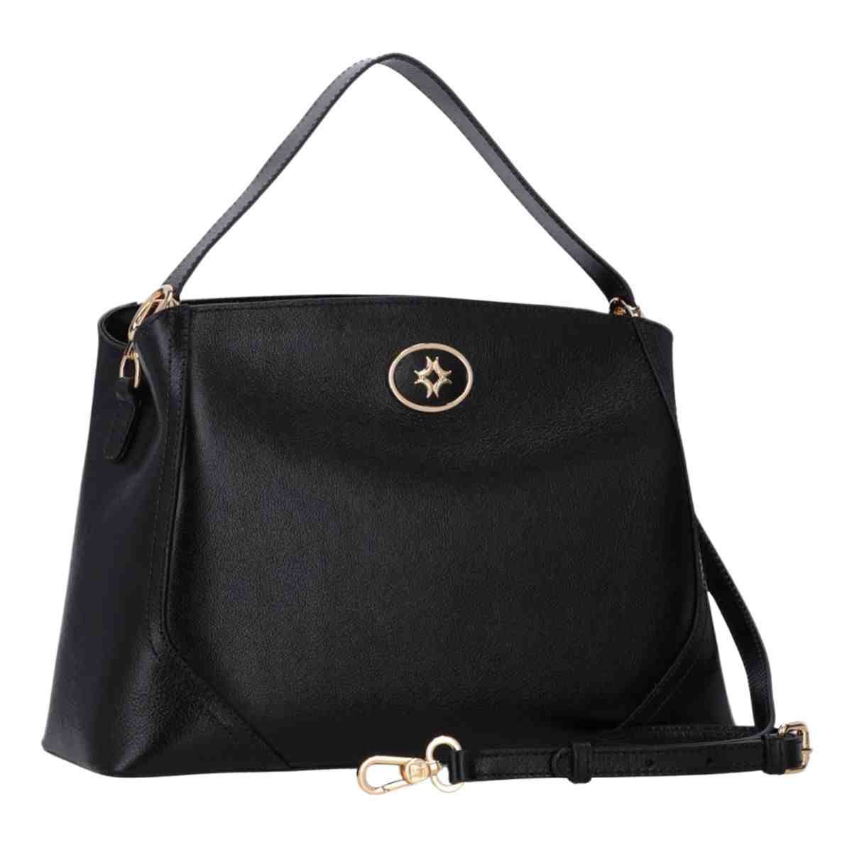 Bolsa Feminina Tote Média Luz Da Lua Atacama Preta Preto 2