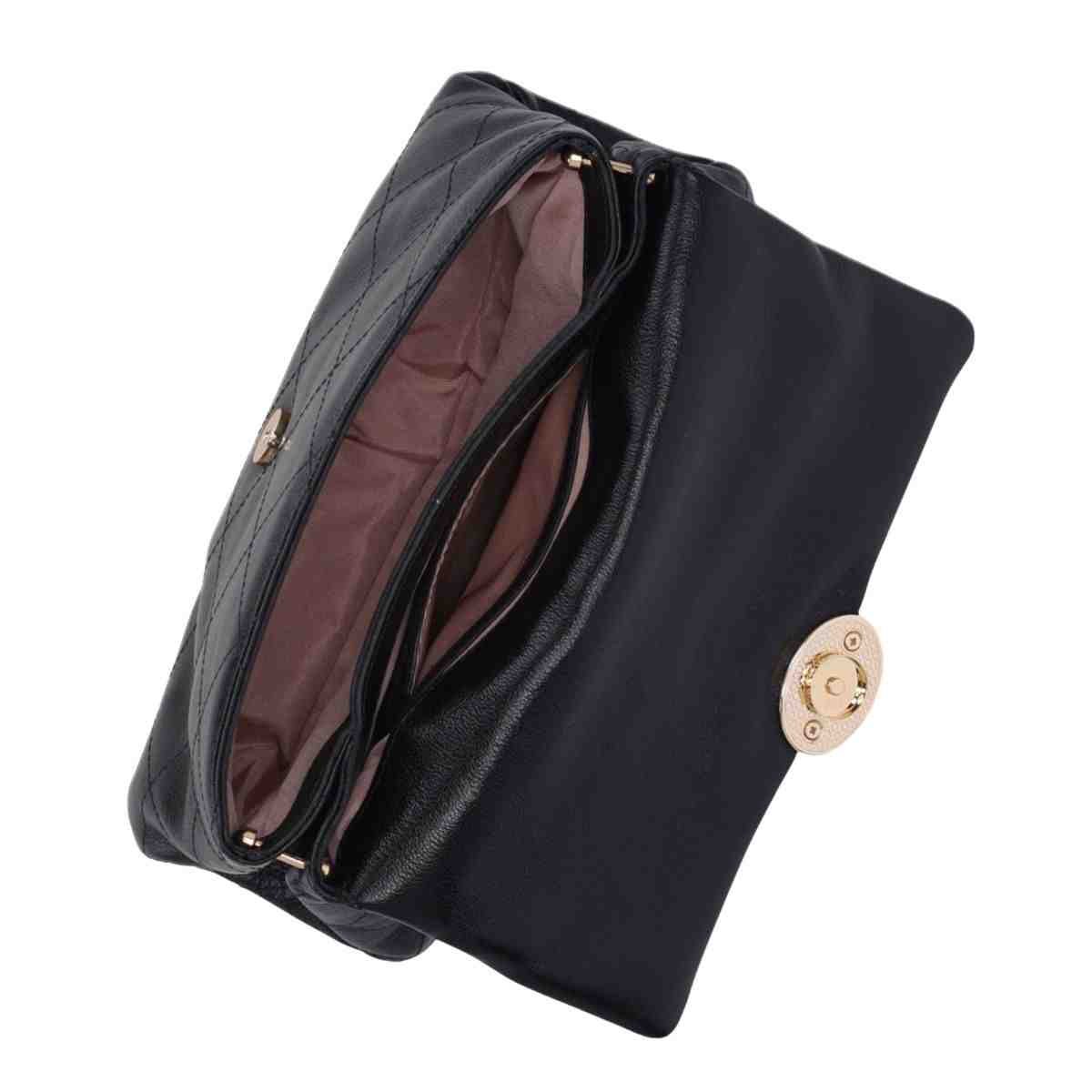 Bolsa Feminina Satchel Média Luz Da Lua Atacama Preta Preto 3