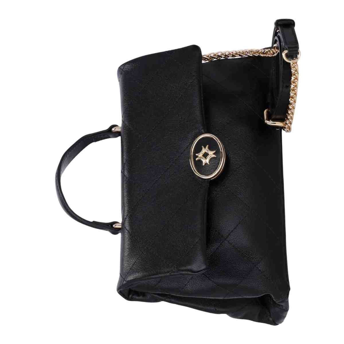 Bolsa Feminina Satchel Média Luz Da Lua Atacama Preta Preto 6