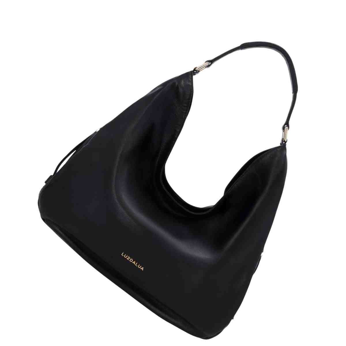 Bolsa Feminina Hobo Grande  Luz Da Lua Saara Preta Preto 6