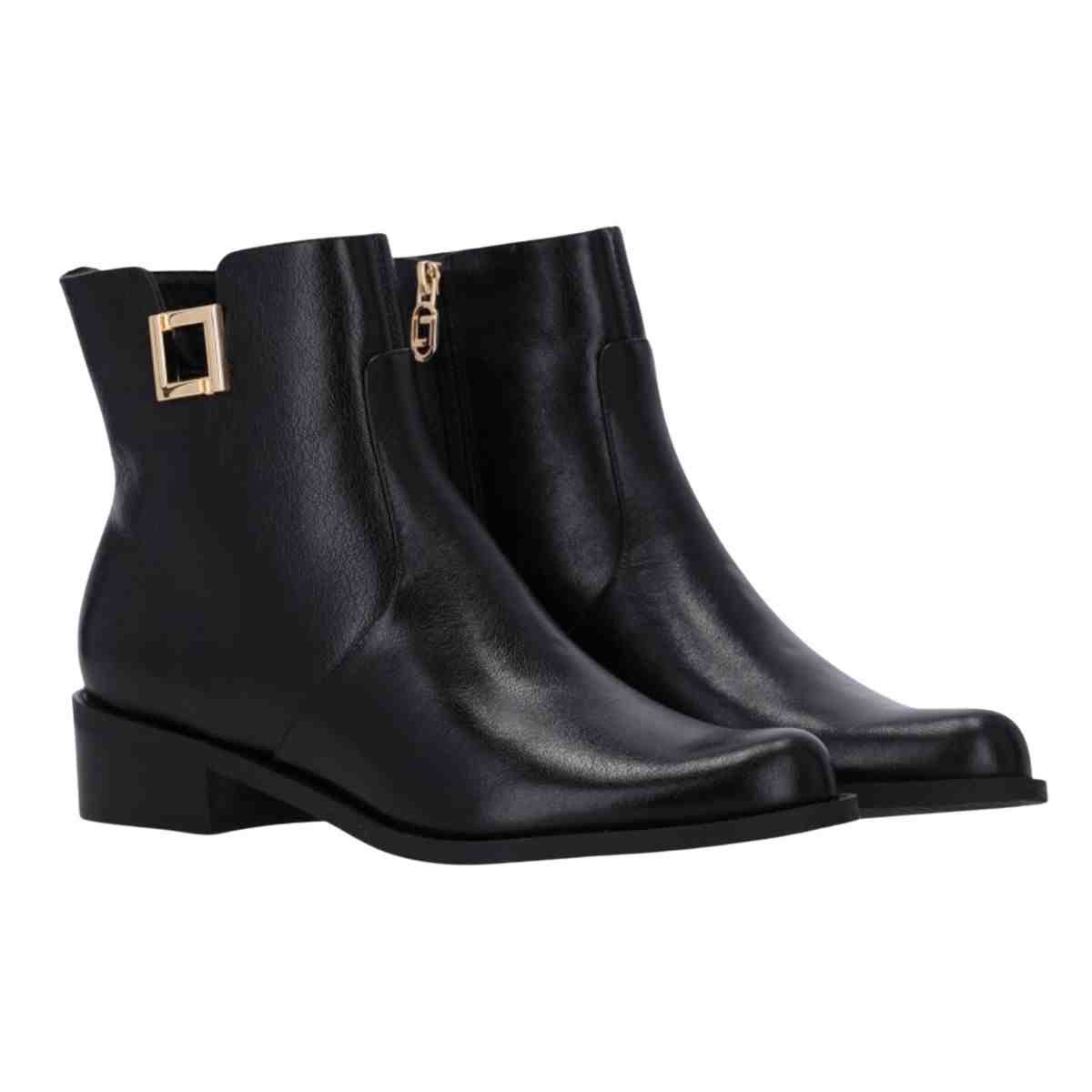 Bota Feminina Cano Baixo Luz Da Lua Preta Preto 2