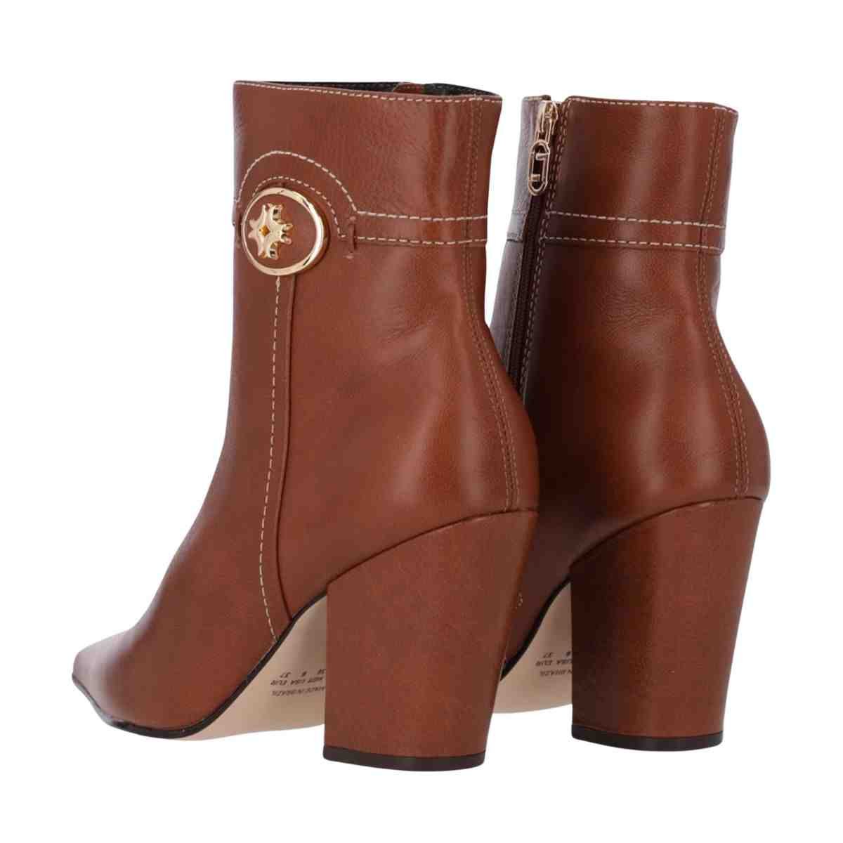 Bota Feminina Cano Médio Luz Da Lua Montenapoleone Ambar Marrom 5