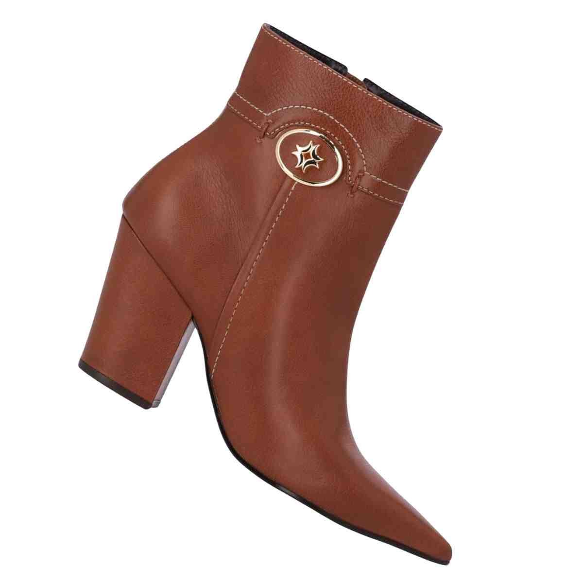 Bota Feminina Cano Médio Luz Da Lua Montenapoleone Ambar Marrom 6