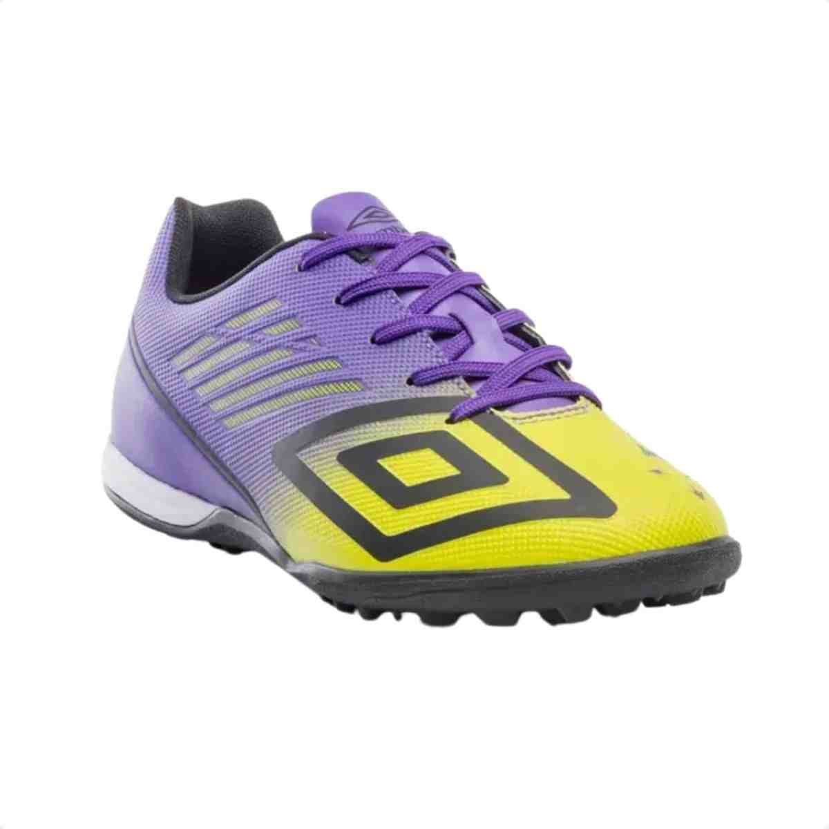 Chuteira Society Masculina Umbro Velocita Decimo Roxo E Verde Limão Roxo 2