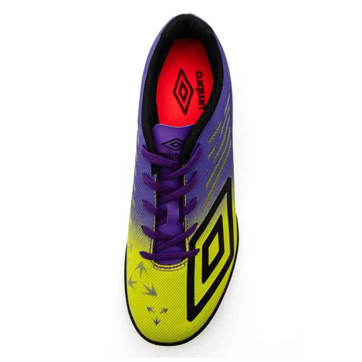Chuteira Society Masculina Umbro Velocita Decimo Roxo E Verde Limão Roxo 4