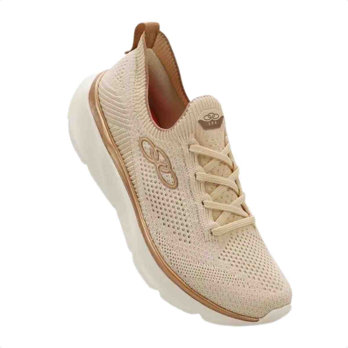 Tenis Corrida Feminino Olympikus Era Algoda Bege 2