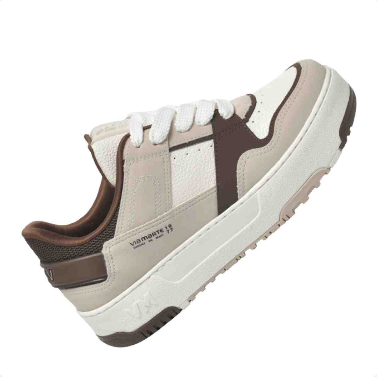 Tênis Casual Feminino Via Marte  Bege Cinza Marrom Bege/Marrom 5