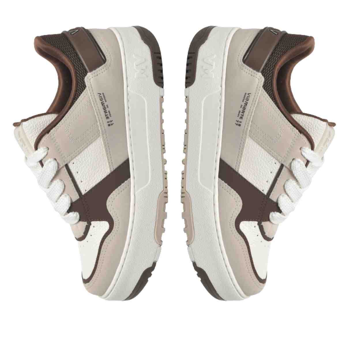 Tênis Casual Feminino Via Marte  Bege Cinza Marrom Bege/Marrom 6