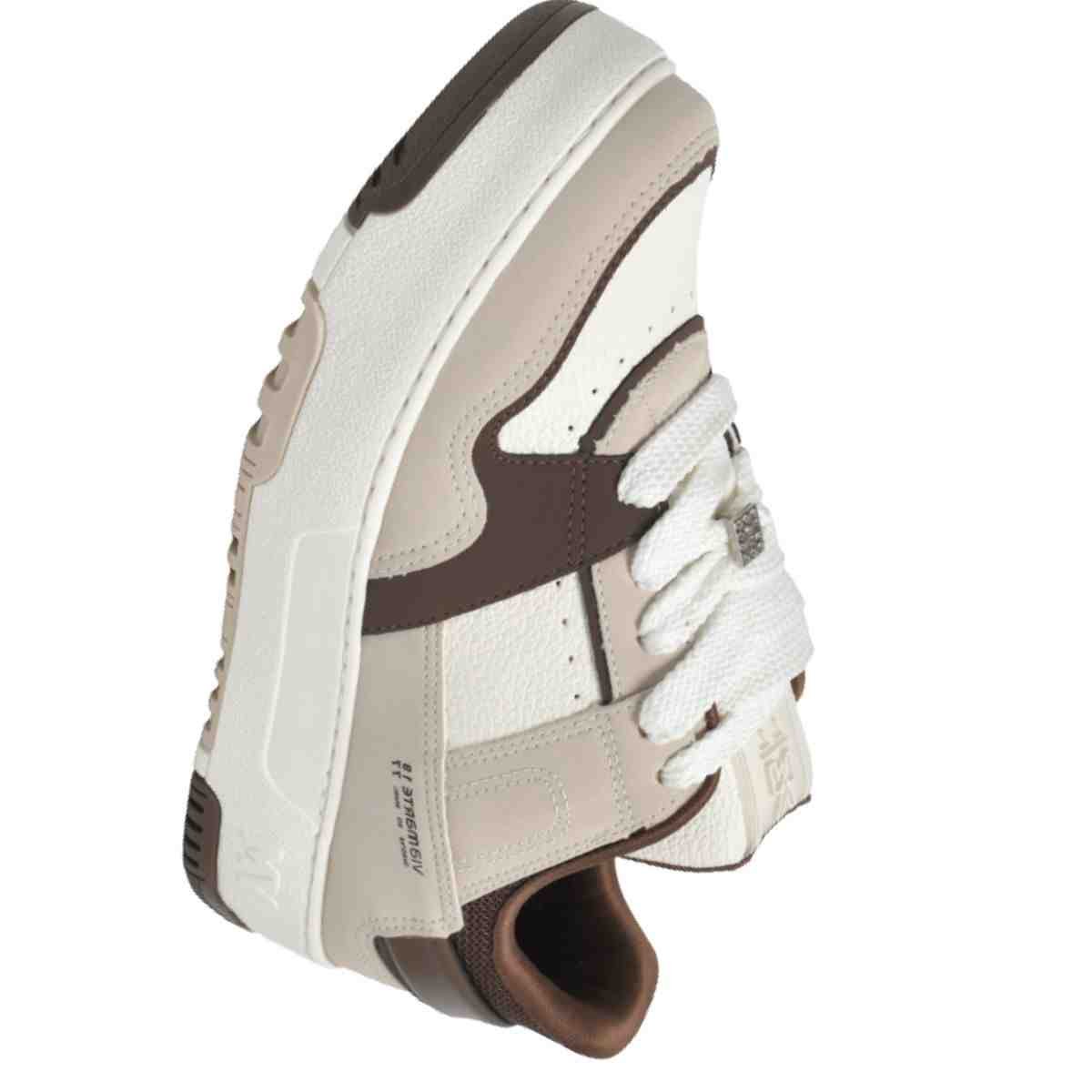 Tênis Casual Feminino Via Marte  Bege Cinza Marrom Bege/Marrom 7